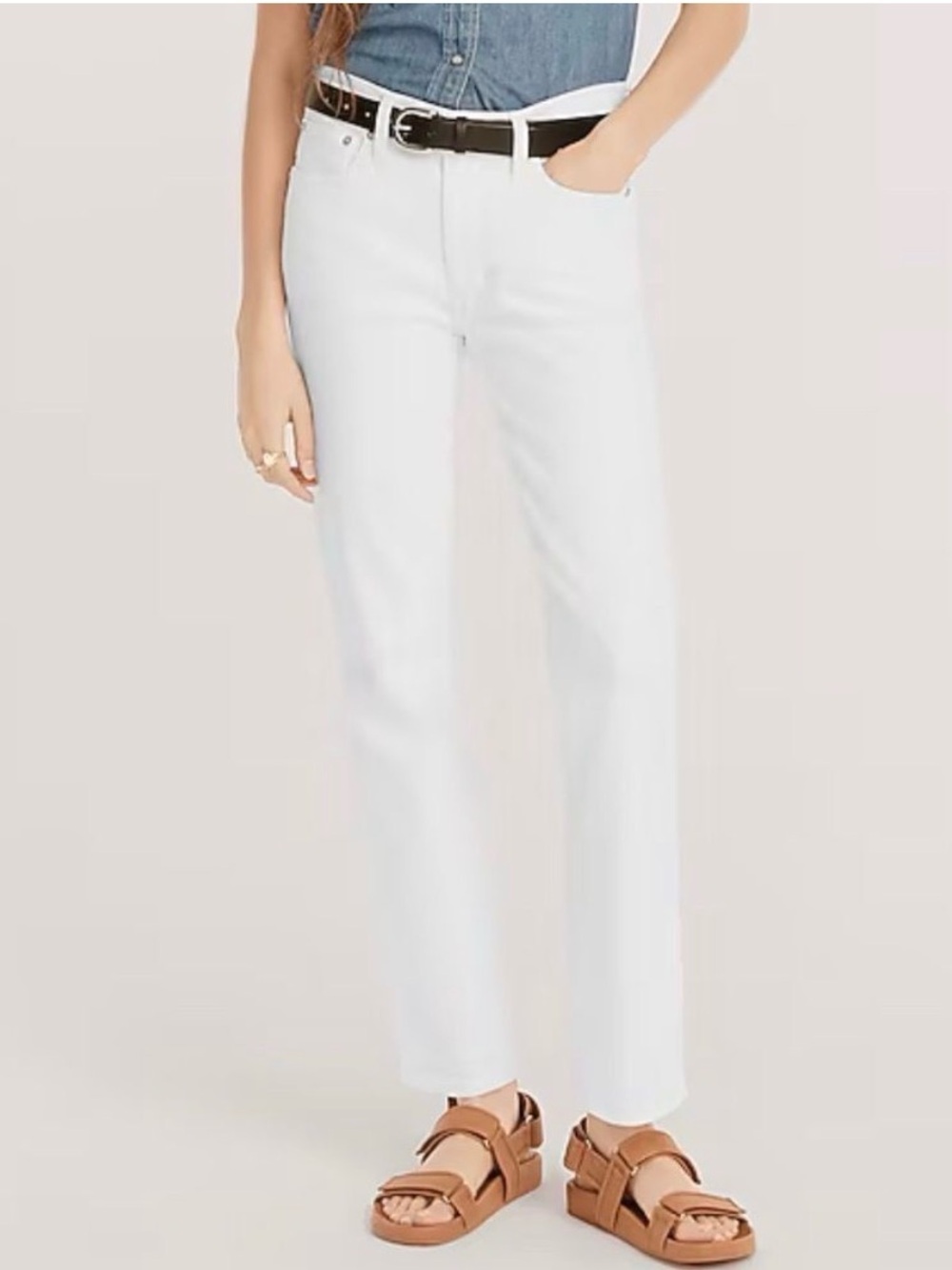 EUC - J. Crew Women’s 9” Vintage Slim Straight White Denim Size 29 Petite